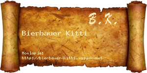 Bierbauer Kitti névjegykártya